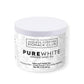Delicate white tea infusion in a clear cup surrounded by white tea leaves; skin-protective antioxidant tea with gentle energy